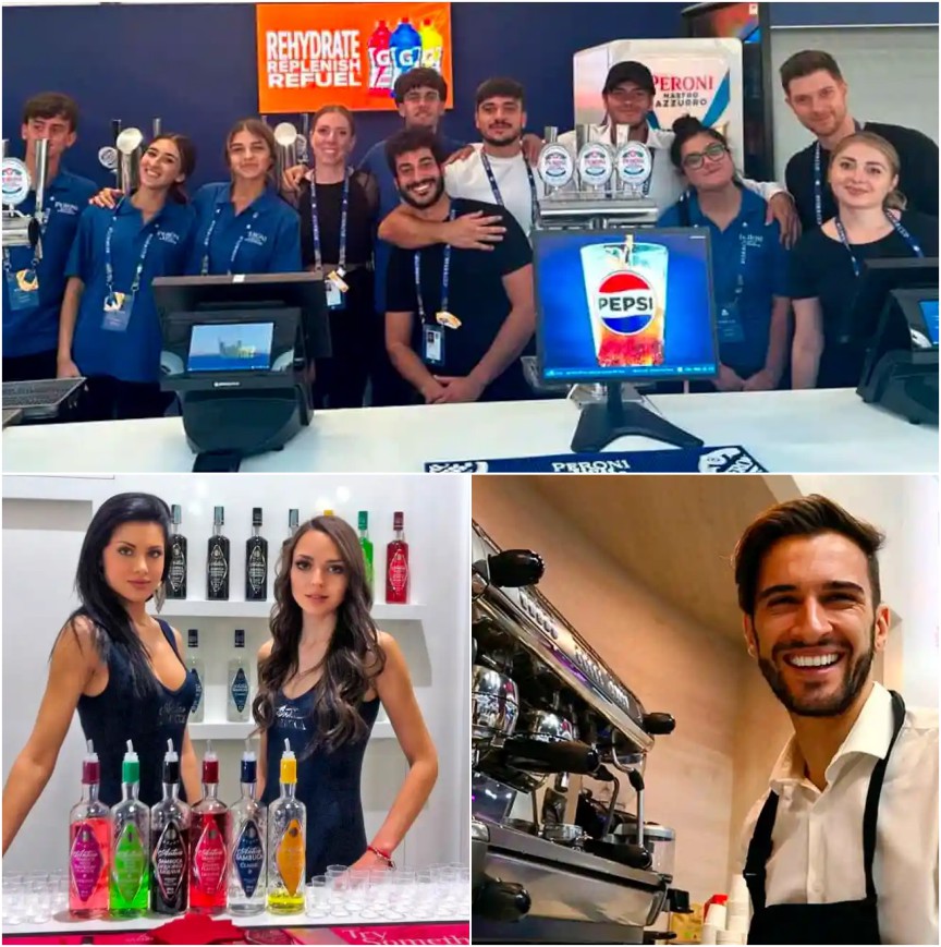 Bartender e personale catering in servizio durante un evento a Milano