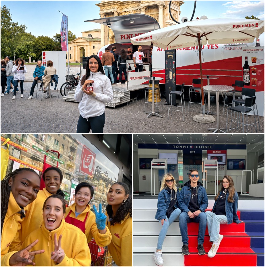 Team di promoter e brand ambassador durante un’attività di sampling e street marketing a Milano